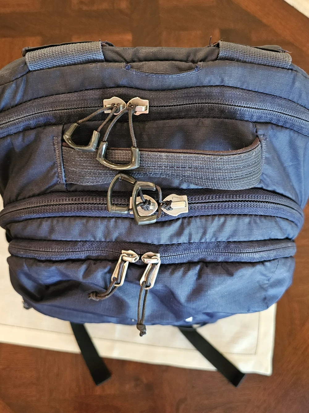 The North Face Borealis Navy Nylon Backpack Padded Straps External Pockets
